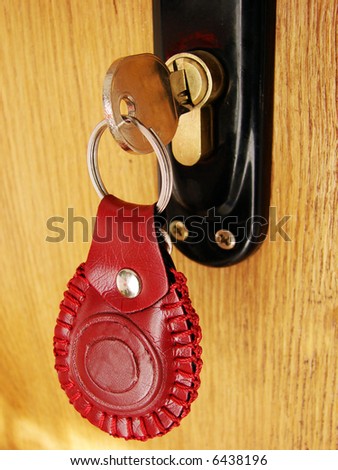 The key is in a door lock