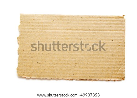 piece of brown corrugated cardboard on white