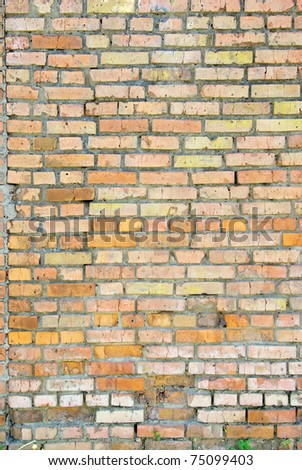 Red brick wall. Brick background