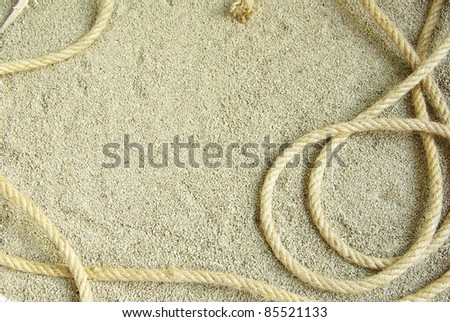 rope isolated on a sand