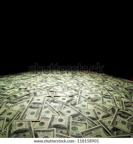 american dollars arranged at the background