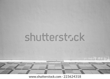 Abstract white interior of empty room with concrete walls