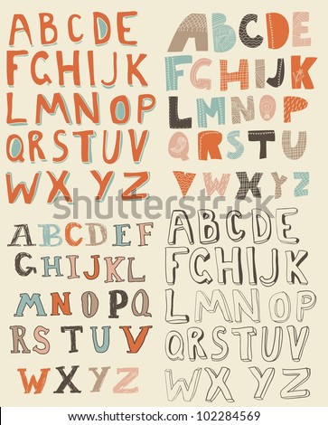 4 sets of latin alphabet 4 sets of latin alphabet