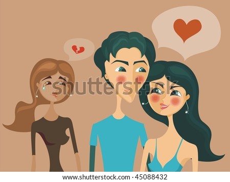 stock vector love triangle Save to a lightbox Please Login