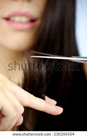 Black ruined hair with split ends