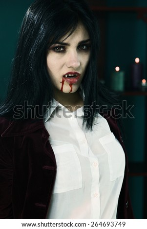 Unhappy female vampire very aggressive