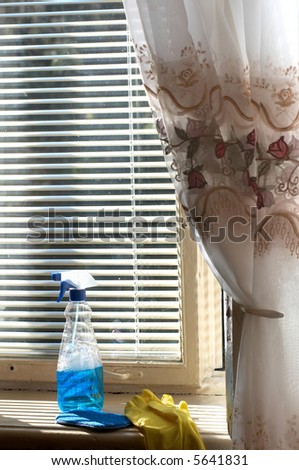 Cleaning means for window cleaning on a window-sill