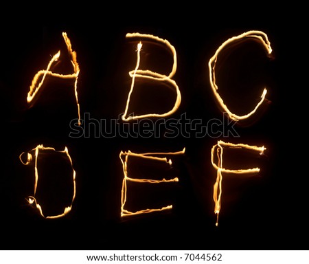 An image of letters on black background