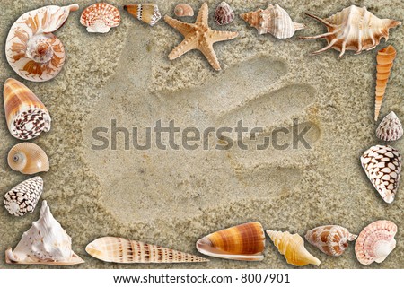 A hand-print on the sand
