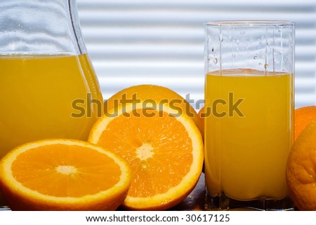 Succulent oranges while preparing  fresh  sweet  juice