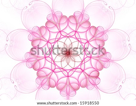 stock photo Beautiful 3D rendered complex flower fractal 