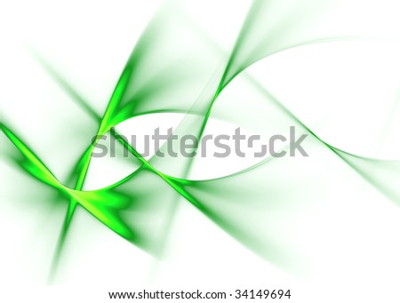 stock photo Green flames on white background beautiful 3D rendered 