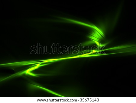 stock photo Green flames on black background beautiful rendered fractal
