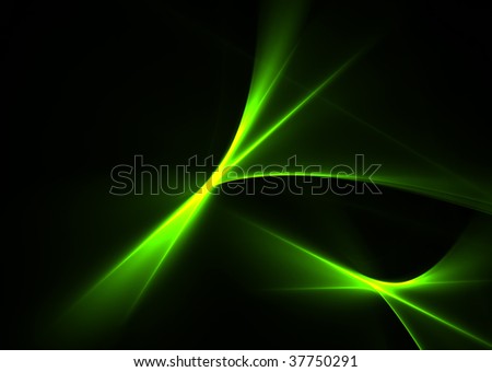 stock photo Green flames on black 3D rendered abstract fractal