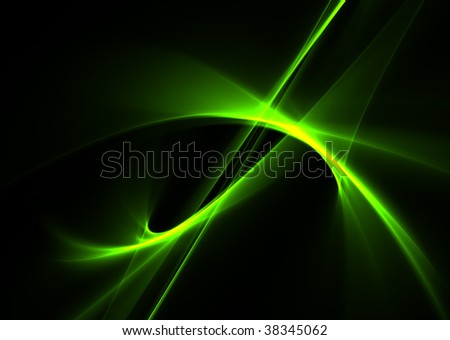 stock photo Green flames on black background abstract 3D rendered fractal