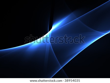 stock photo Elegant blue flames on a black background3D rendered fractal