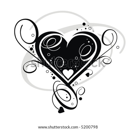 black and white background pictures. Heart on white background