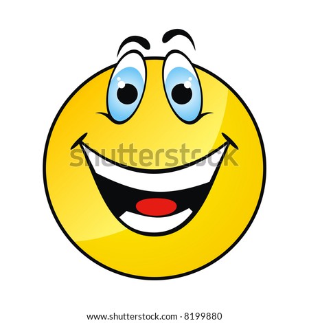 stock vector Happy isolate yellow smile face on white background Vector
