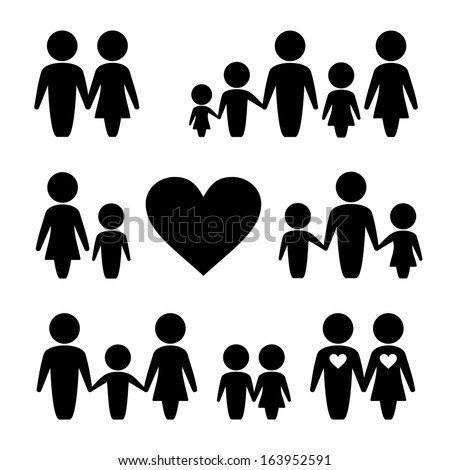 People Family Icons Set