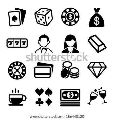 Gambling and Casino Icons Set Vector Gambling and Casino Icons Set Vector