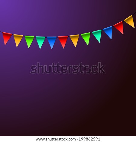 Holiday Birthday Colorful Flags. Vector Background EPS10