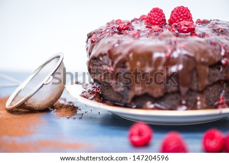 Chocolate Cake With Raspberries