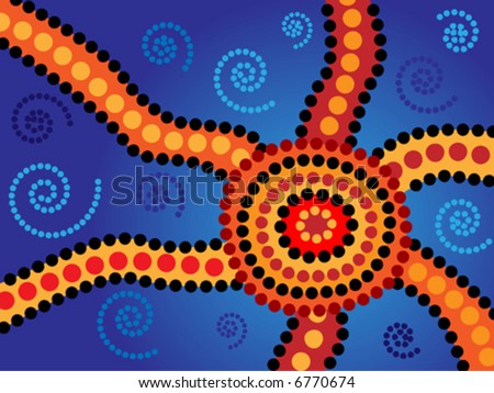 aboriginal dot art. aboriginal style dot art.