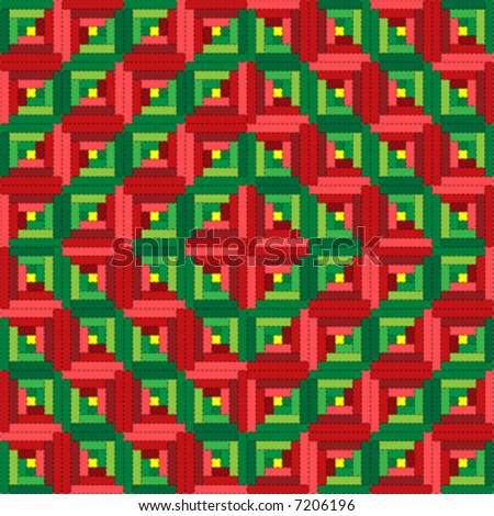 Free quilting pattern blocks - log cabin &amp; pineapple blocks