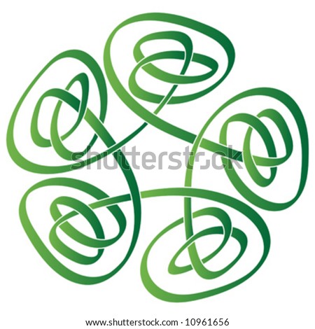 stock vector Vector illustration of green celtic knot on white background