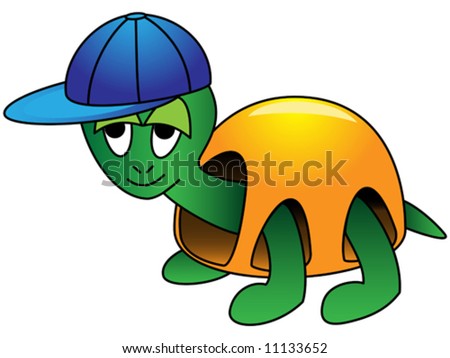 baseball cap clip art. turtle in aseball cap.