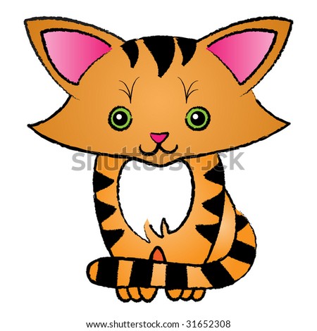 Jpeg Illustration Of Cute Cartoon Kitten. - 31652308 : Shutterstock