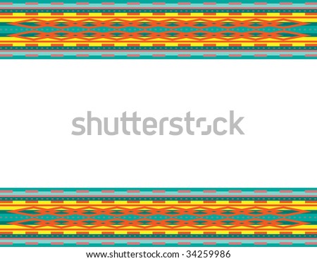 Jpeg Background Border With Southwestern Design Stock Photo 34259986