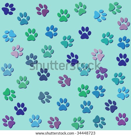 Paw Print Wallpaper. with colorful paw prints.