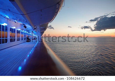 Cruise Ship Deck at Sunset