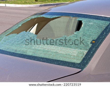 Car with Shattered Rear Window