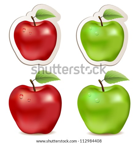 Big shiny red and green apples Big shiny red and green apples