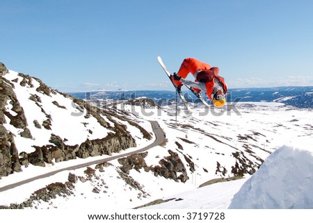 Freestyle skier back-flip
