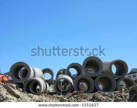 sections of sewer pipe