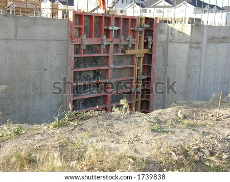 concrete wall with forms