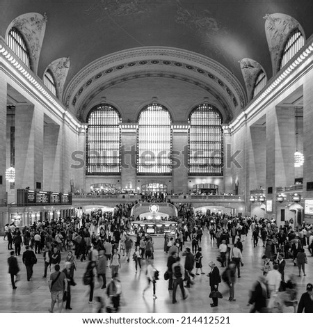 New York City, NEW YORK CITY - JUNE 11: Interior of Grand Central Station on June 11, NY. The terminal is the largest train station in the world by number of platforms having 44.