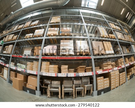BOLOGNA, ITALY - May 19, 2015: Inside Ikea Bologna. Ikea is present in Italy for 25 years and has opened in Bologna in 1997.