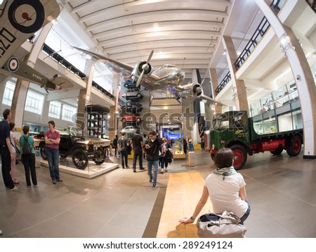 LONDON, UK - June 14 2015: An interior shot of the Science Museum in London on 14 June 2015.