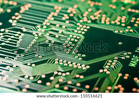 macro shot of the back side of a circuit board