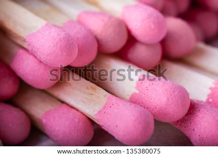 extreme macro shot of some pink matches