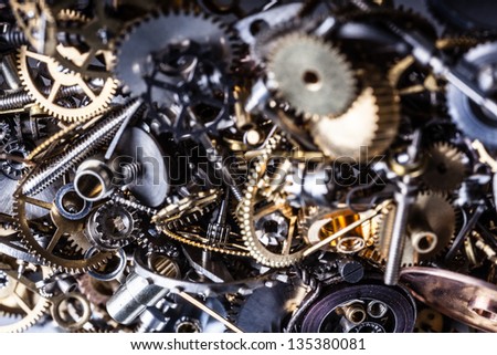 extreme macro shot of a lot of small gear wheels and sprouts