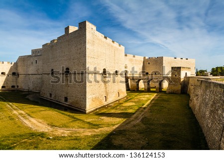 detail of the castle of Barletta, a city located in Apulia, south Italy