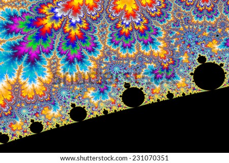 a digitally generated colorful fractal background based on the mandelbrot set
