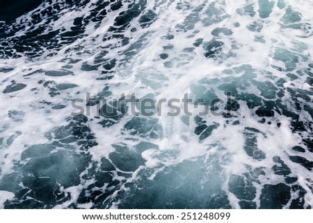 detail of the turbulent deep ocean water surface