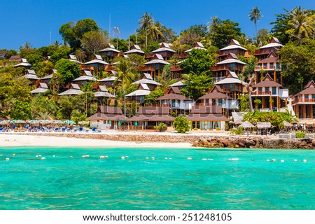 a luxurious resort in Phi Phi Island, a tropical Thailand island