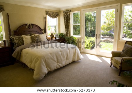 bedroom with garden view